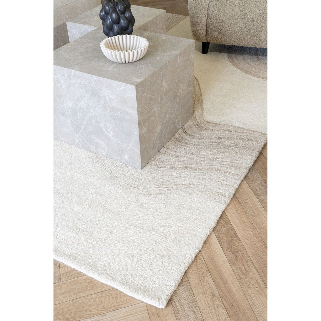 Tables Basses Prague - Aspect Marbre Beige, Lot de 2 (42 & 50 cm)