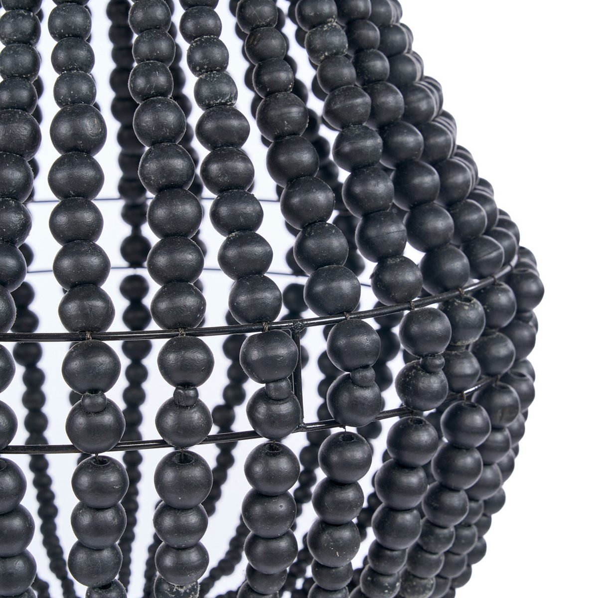 Lustre en perles de bois Teardrop – Noir – M | Bazar Bizar