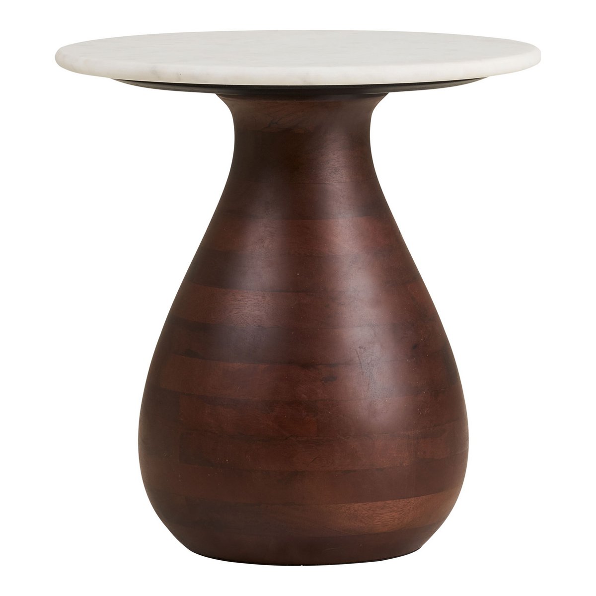 Table d'Appoint Heide - Manguier & Marbre, Ø40x41 cm