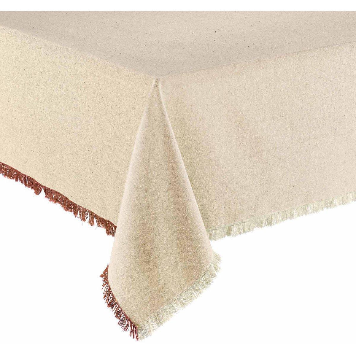 Nappe Kalea Naturel/Rouille en coton recyclé 170 × 250 cm