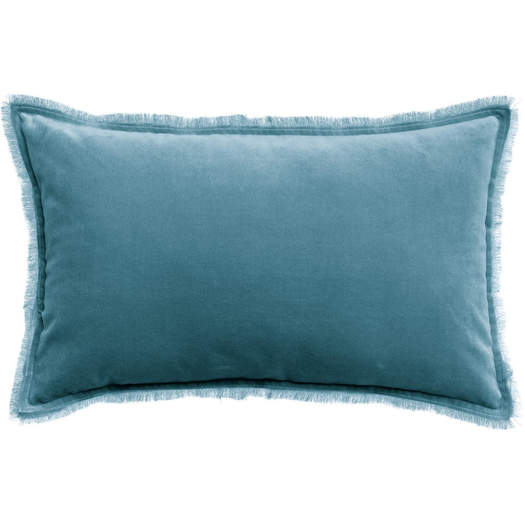 Coussin uni Fara Acier velours de coton 40 × 65 cm