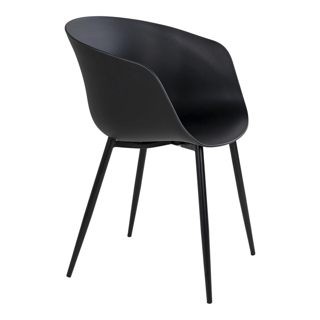 Chaise de salle à manger Roda – PP & acier noir (lot de 2)