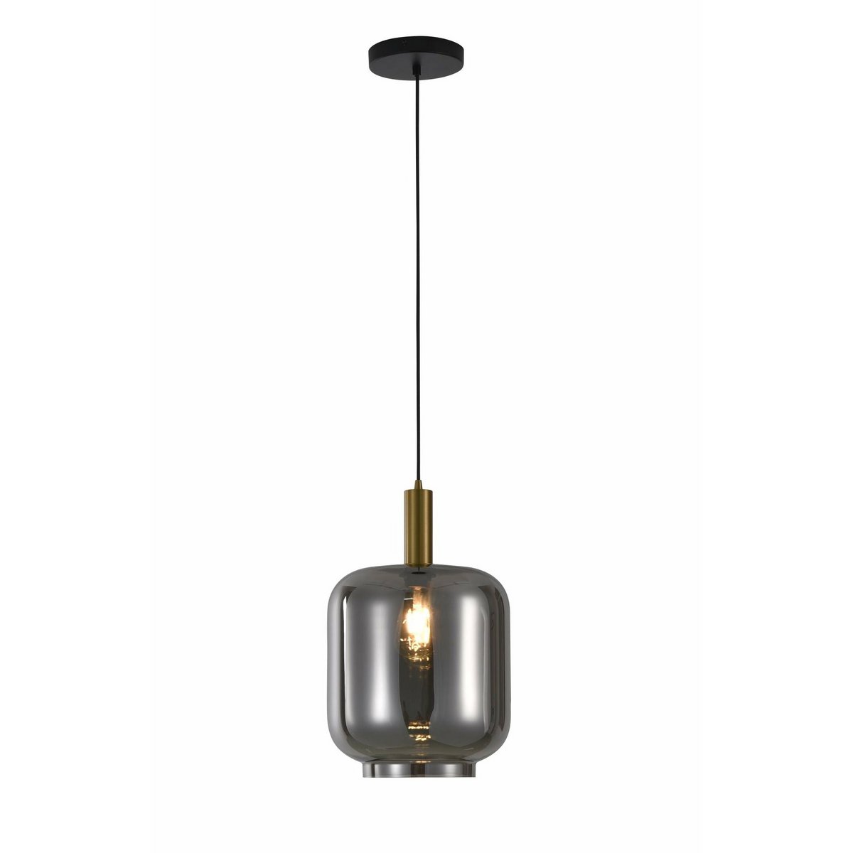 Suspension Lily en verre fumé et détails dorés – 1 lumière