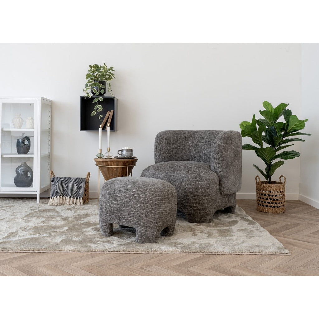Pouf Nazare - Beige, 53x41x38 cm
