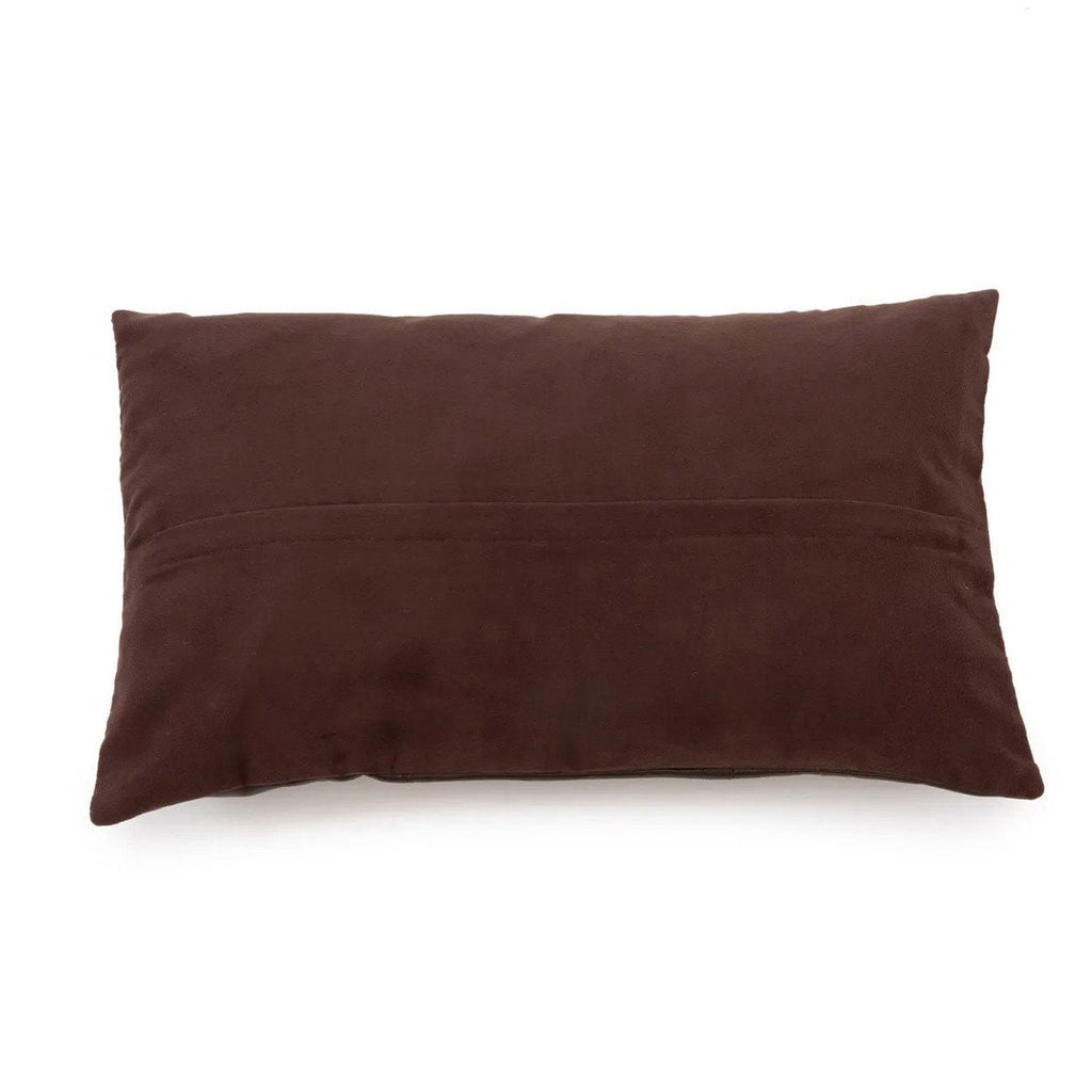 La Housse de Coussin en Cuir à Six Panneaux - Choco - 30x50