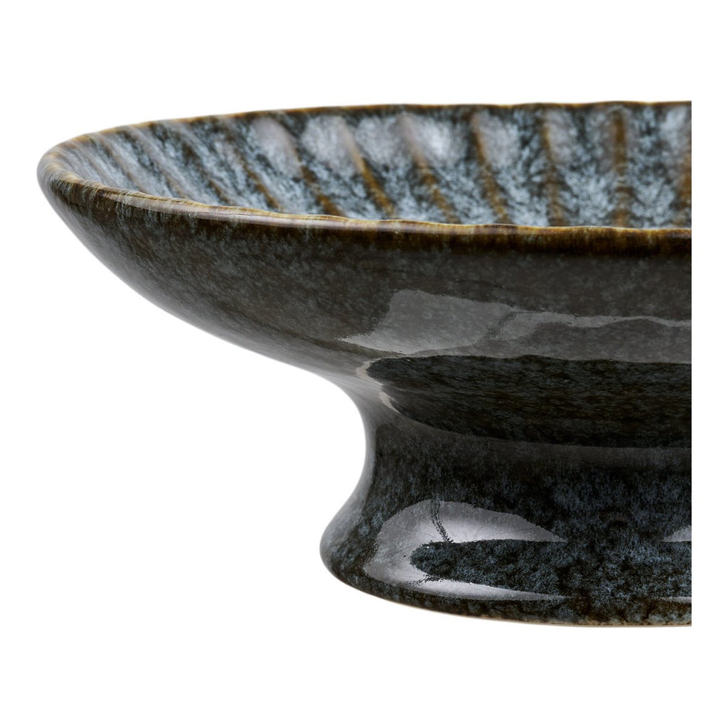 Plateau décoratif en céramique bleu Key Largo Ø 20,5 × H 7 cm