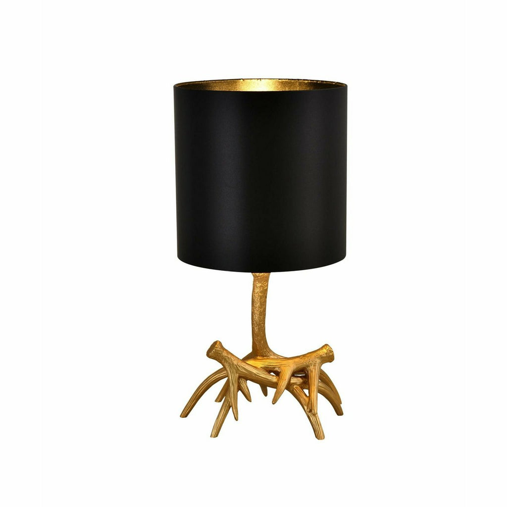 Lampe à poser Orma dorée avec abat-jour noir satiné