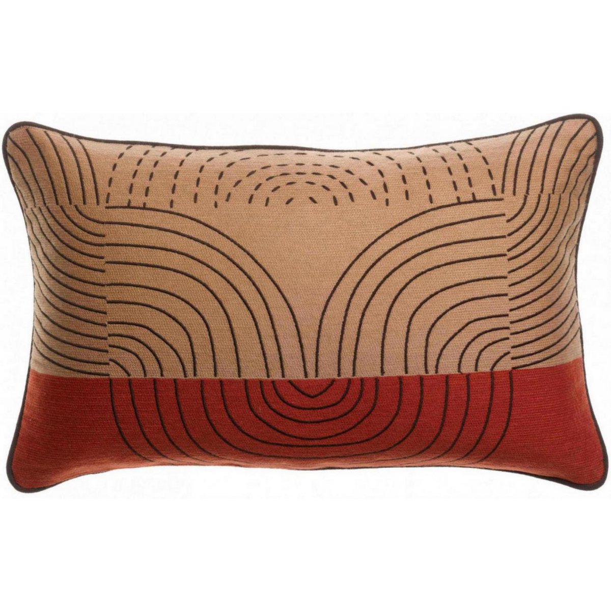 Coussin brodé Etna Sienne 30 x 50