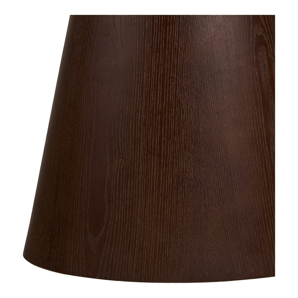 Table d’appoint Orvieto marron en placage frêne et verre – Ø 50 × 48 cm