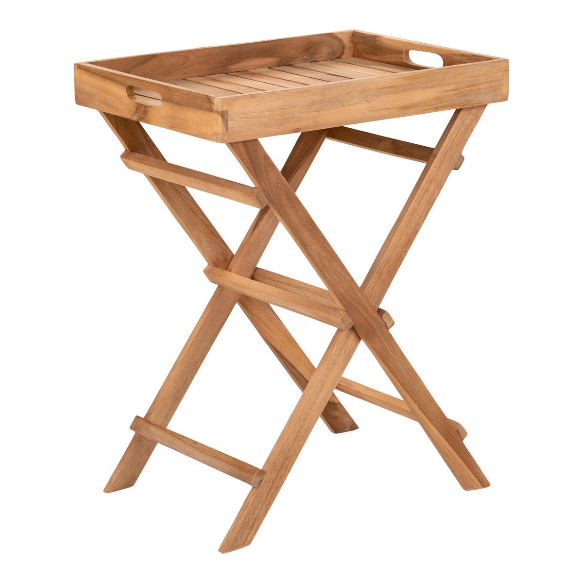 Table-Plateau Ronda - Teck Naturel Pliable, 29x39x49,5 cm