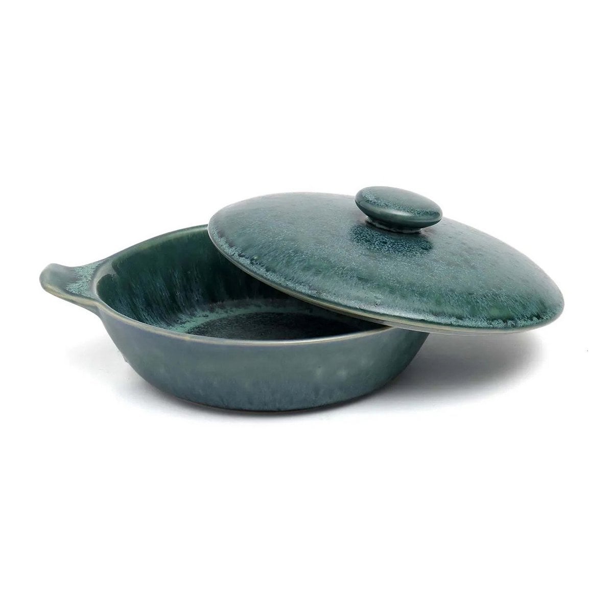 Faitout en grès avec couvercle Aqua – Bleu Sarcelle | Bazar Bizar