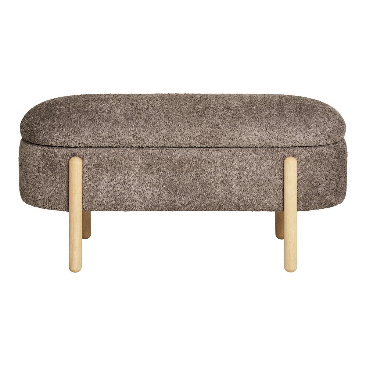 Banc Branca - Marron/Naturel, Polyester/Mousse/Contreplaqué, 98x41x48 cm