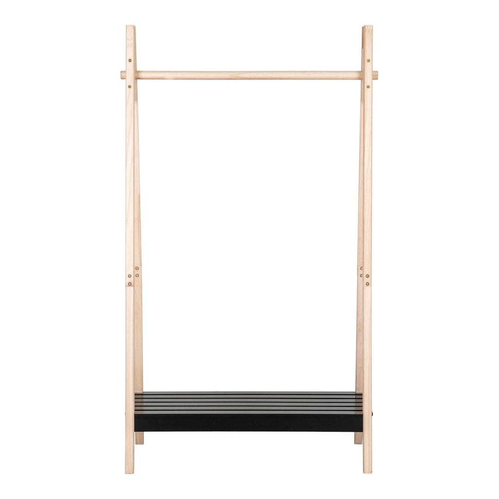Portant Torino - Naturel/Noir, MDF/Paulownia, 94,5x39x170 cm