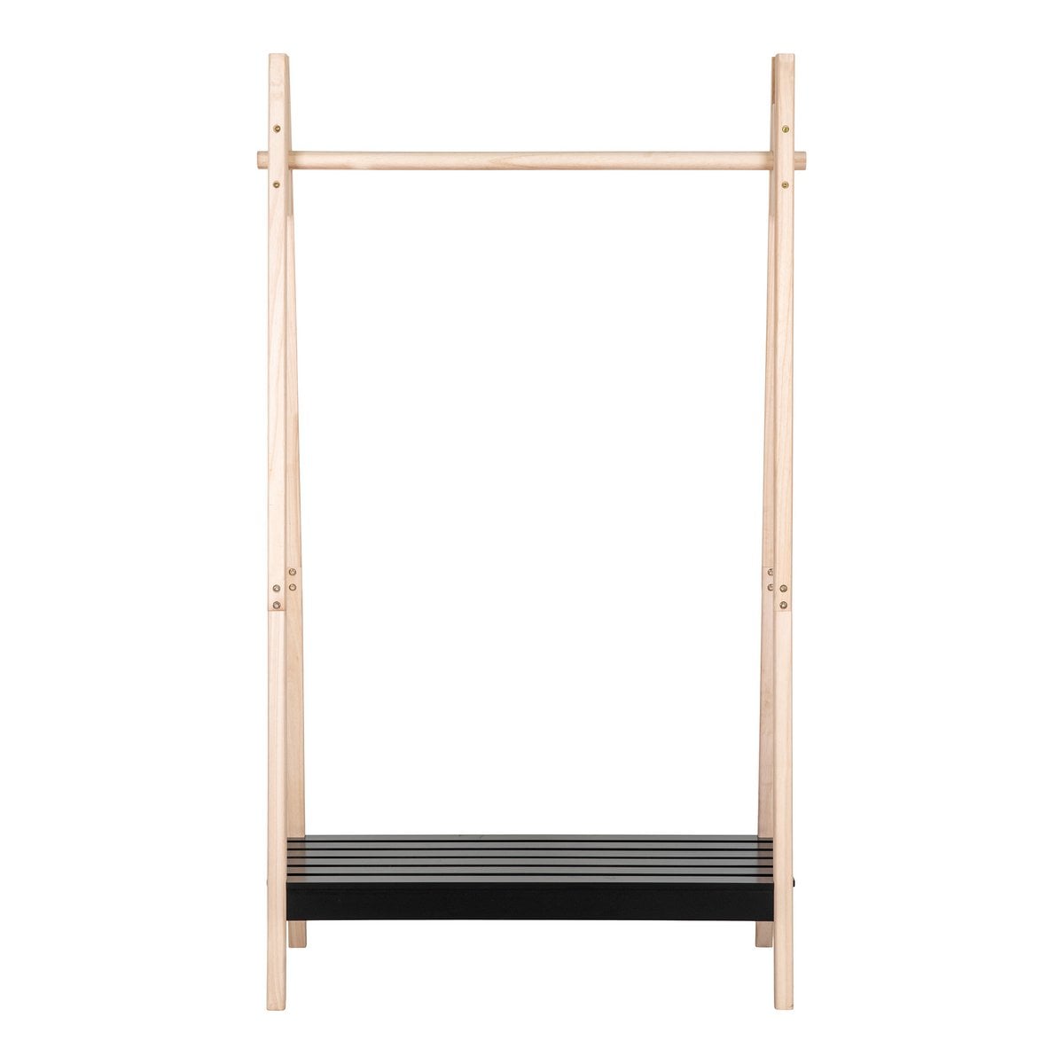 Portant Torino - Naturel/Noir, MDF/Paulownia, 94,5x39x170 cm