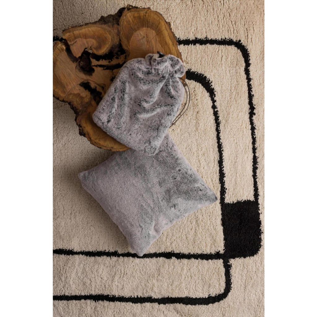 Coussin Kinta Tonnerre aspect polaire 45 × 45 cm