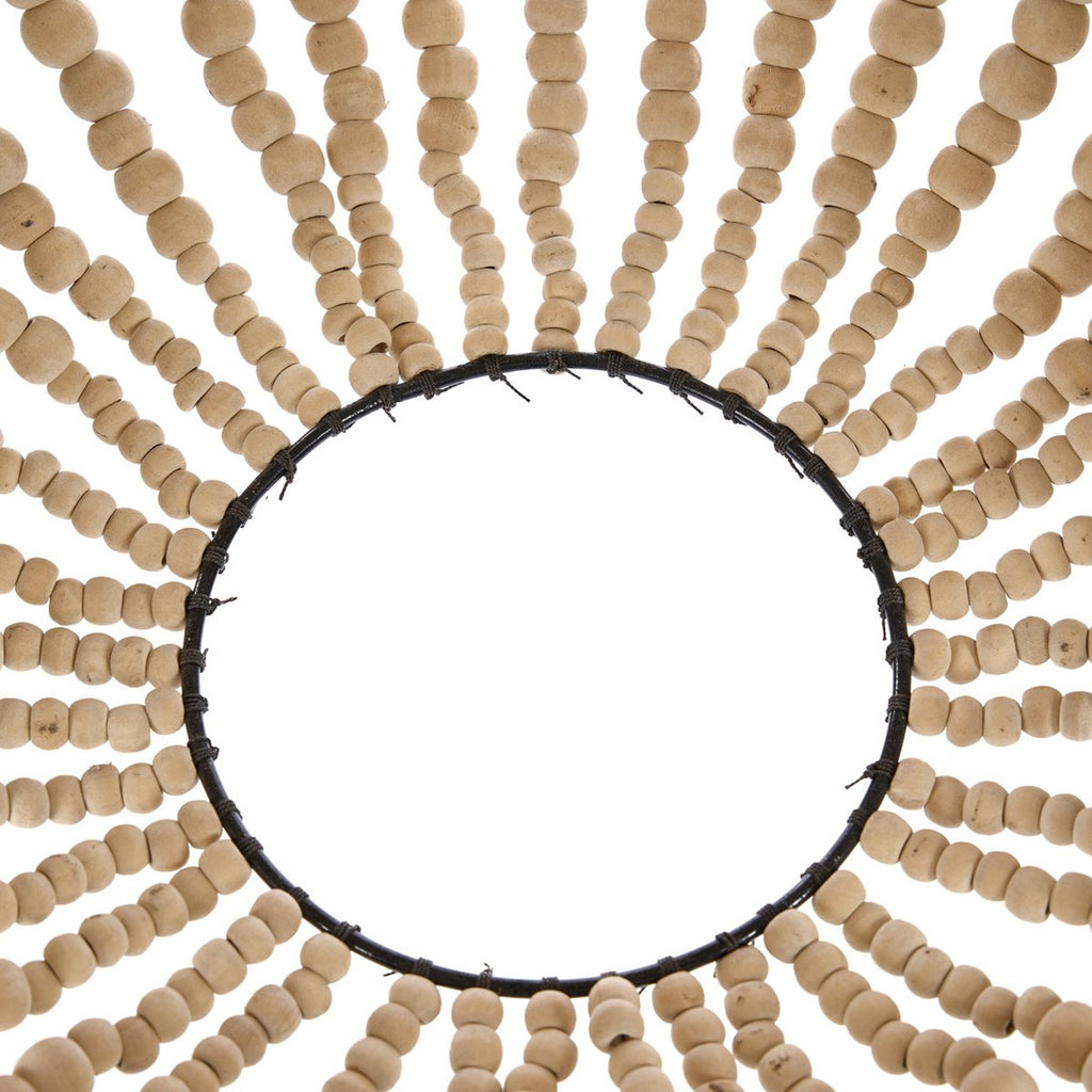 Lustre en perles de bois forme larme – Naturel – M | Bazar Bizar
