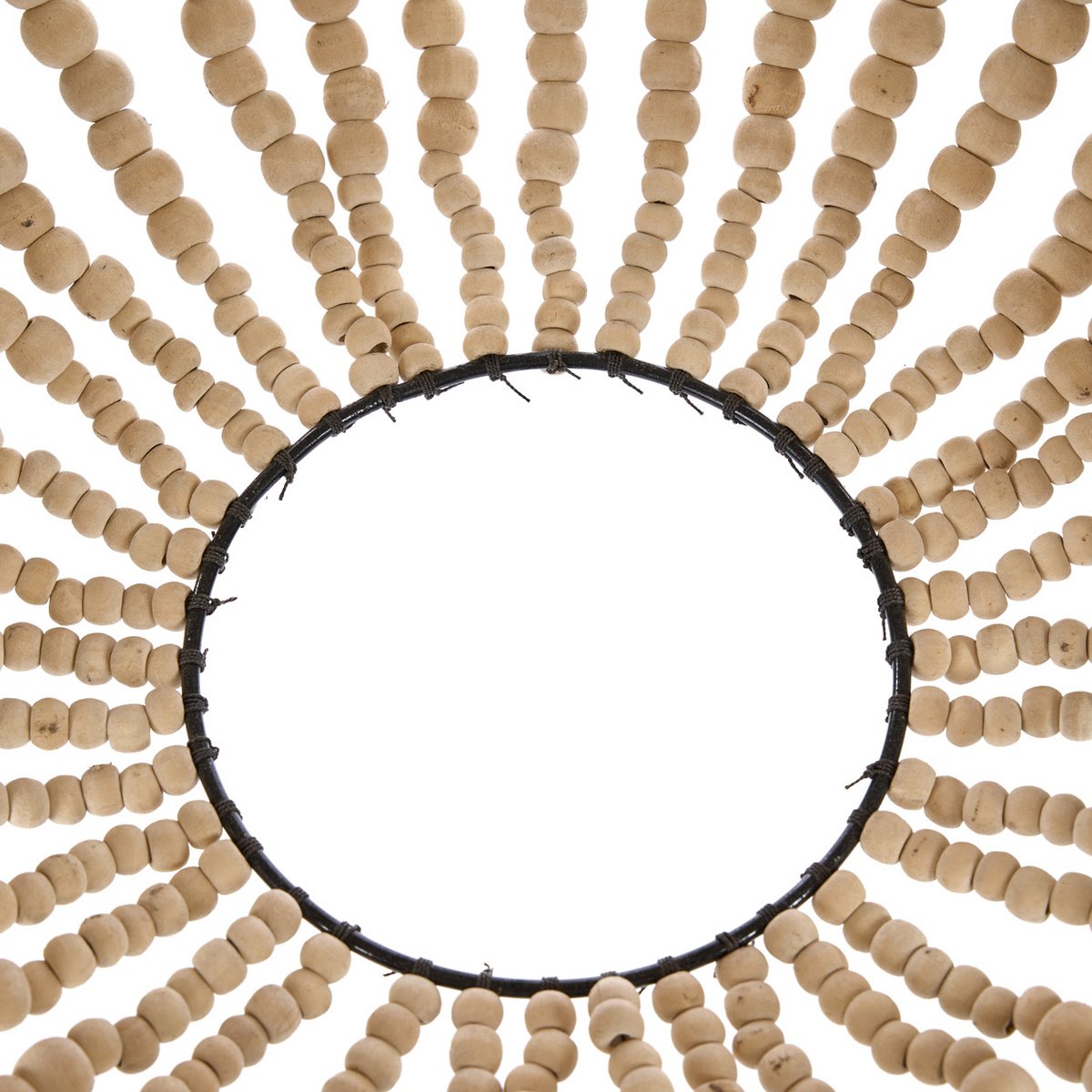 Lustre en perles de bois forme larme – Naturel – M | Bazar Bizar
