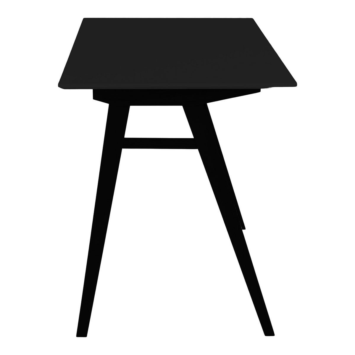 Bureau Vojens - Noir, MDF/Hévéa, 120x60x75 cm