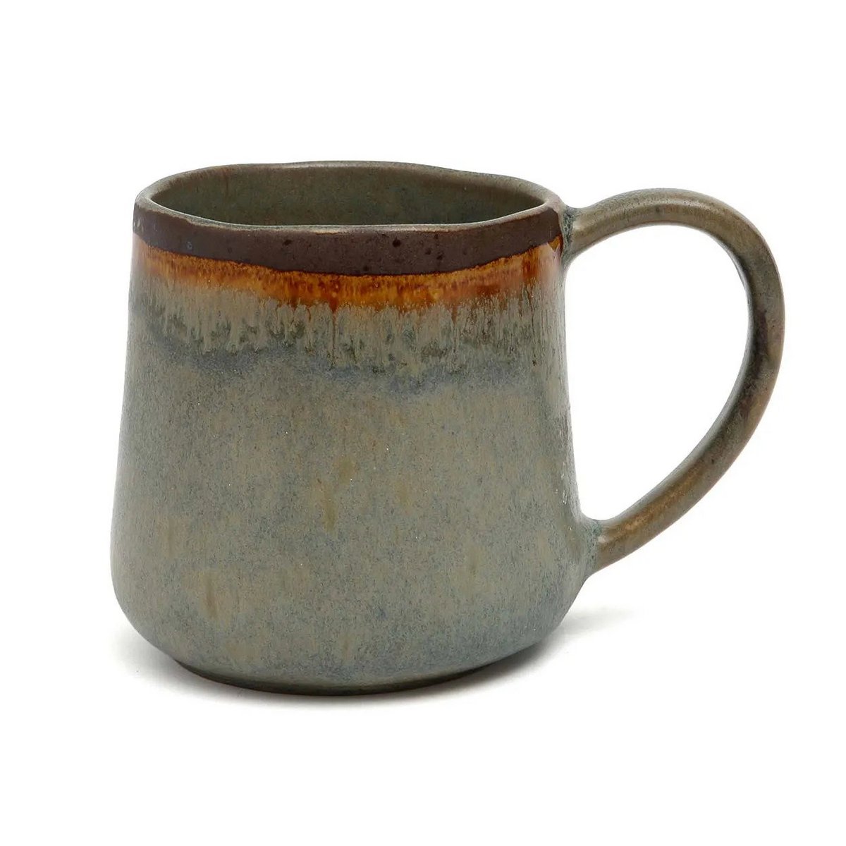Tasse en grès Côa – Brun Vert Glaçage Vif – L | Bazar Bizar