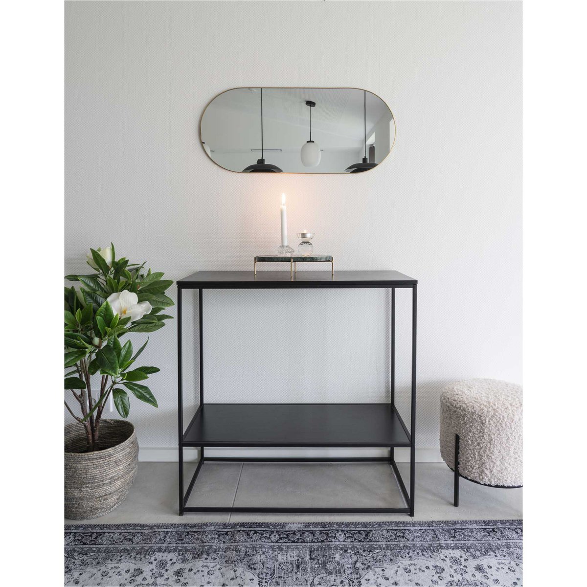 Miroir Jersey - Aspect Laiton, Acier, 35x80x0,5 cm