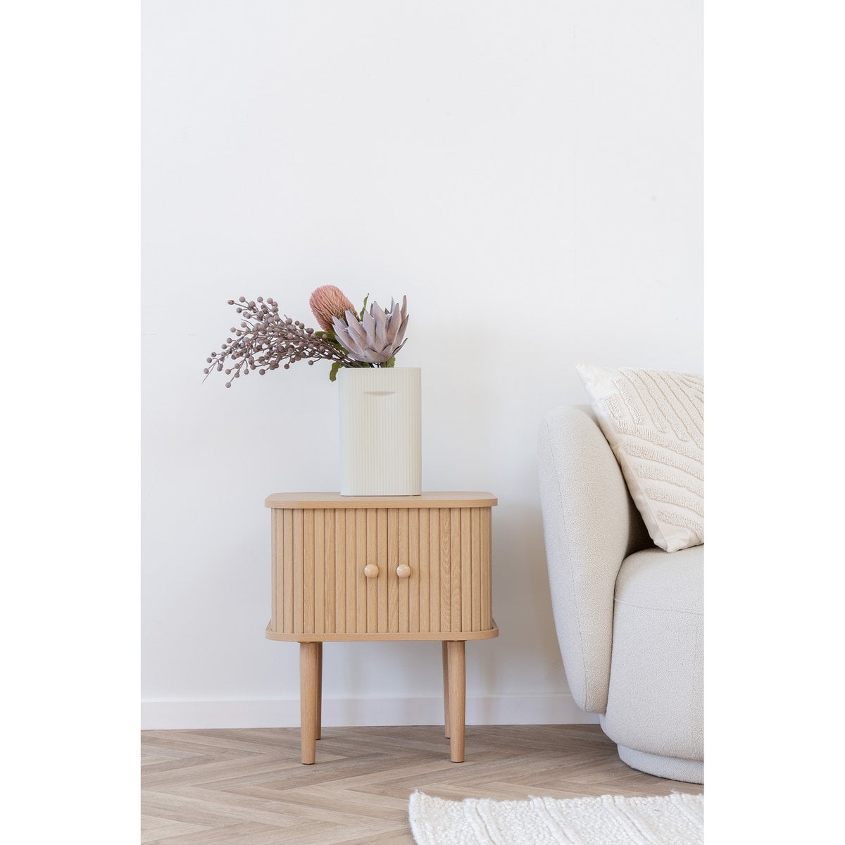 Table d'Appoint Nikko - MDF & Pin Naturel, 45x40x50,5 cm