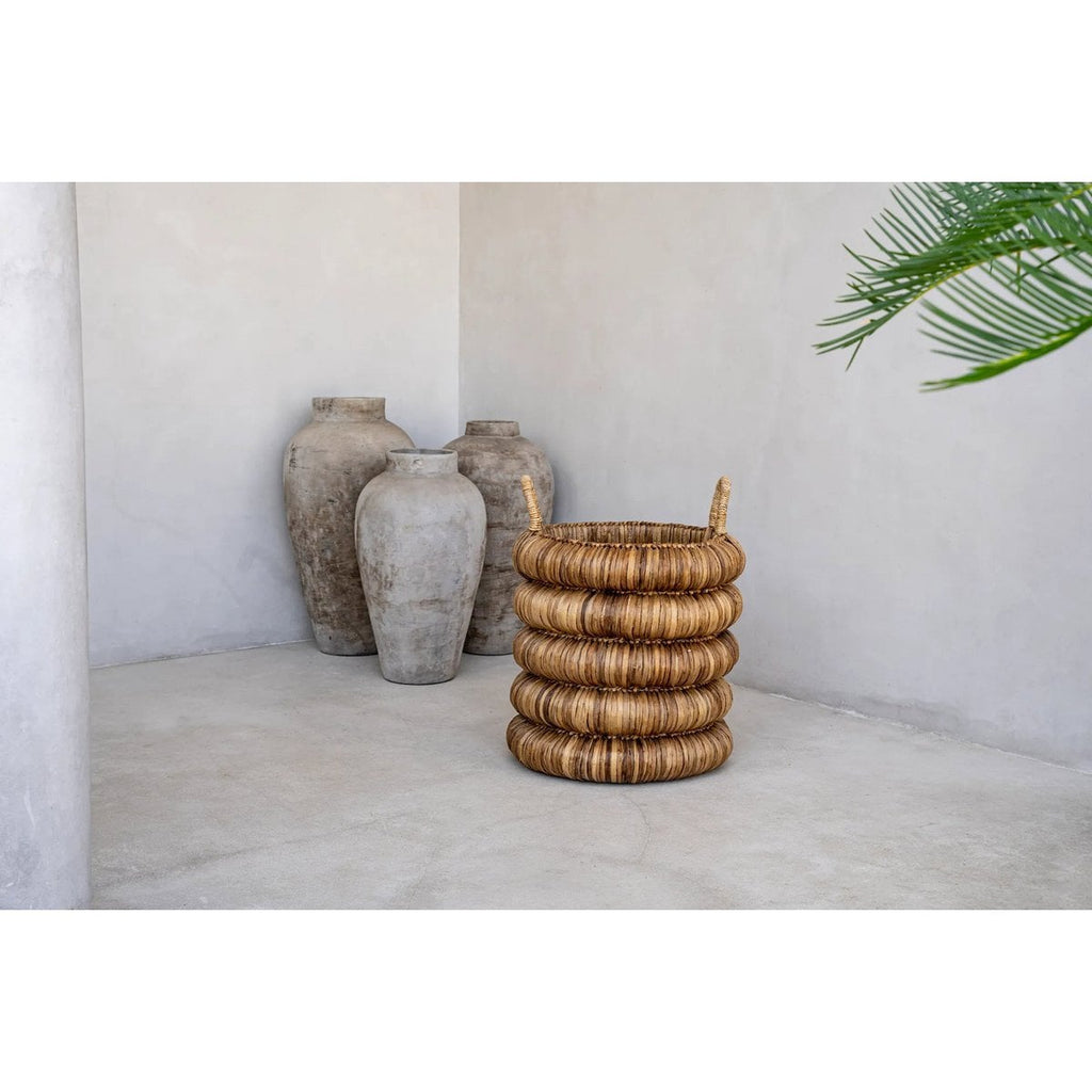 Grand panier en jacinthe d’eau Chunky – Naturel – ×54cm | Bazar Bizar