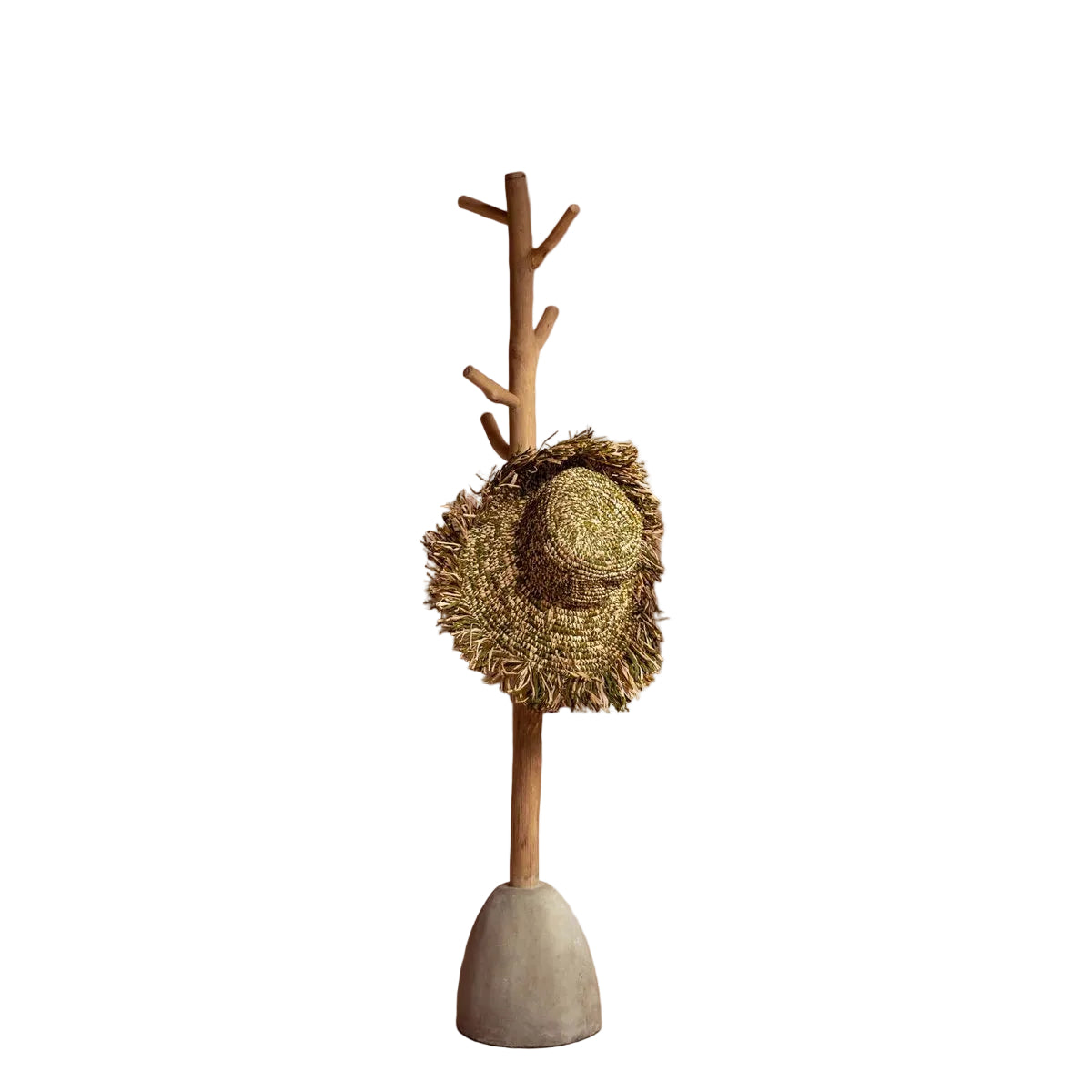 Porte-manteau en béton et teck – Naturel | Bazar Bizar