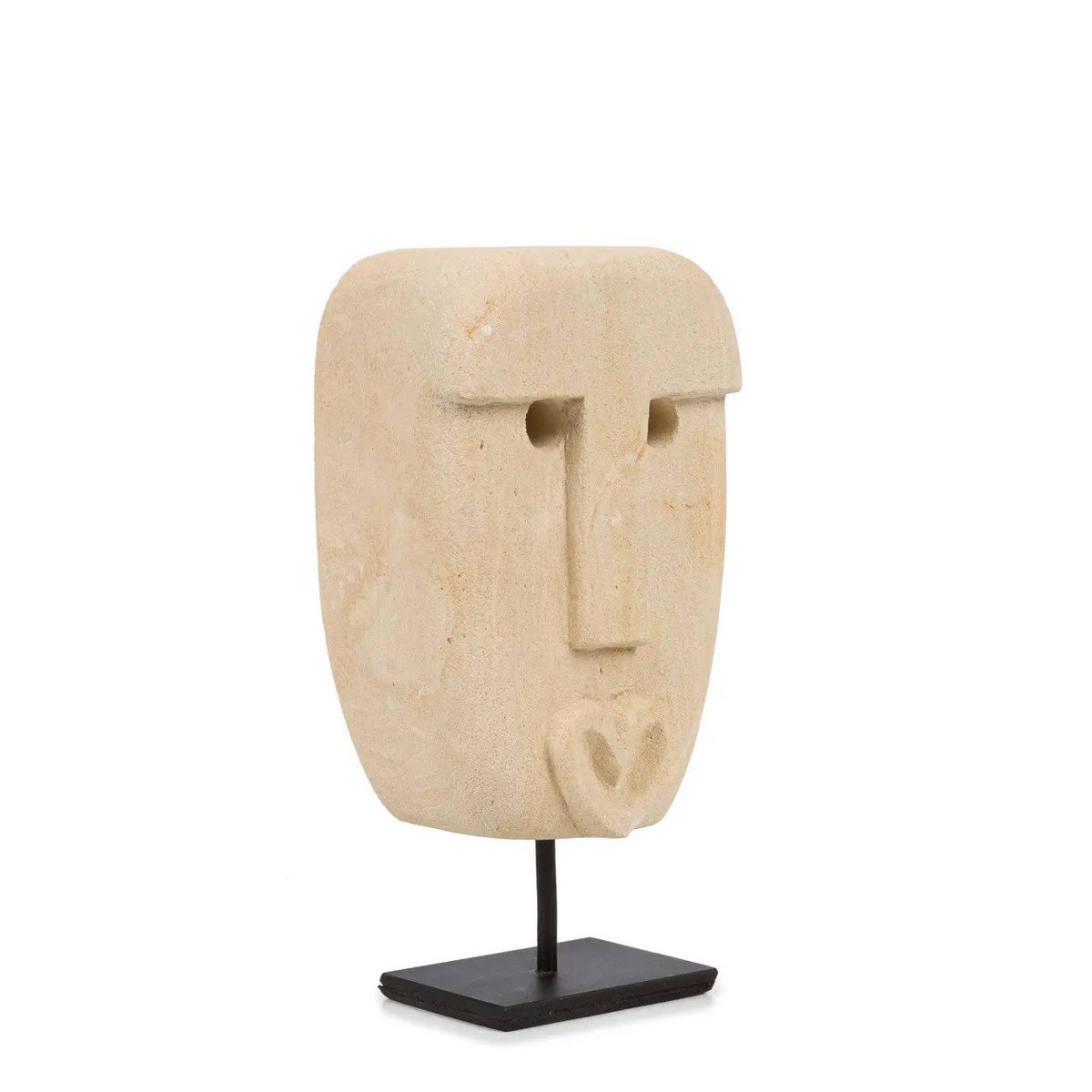 Statue Sumba en pierre sur support – beige, 16 cm