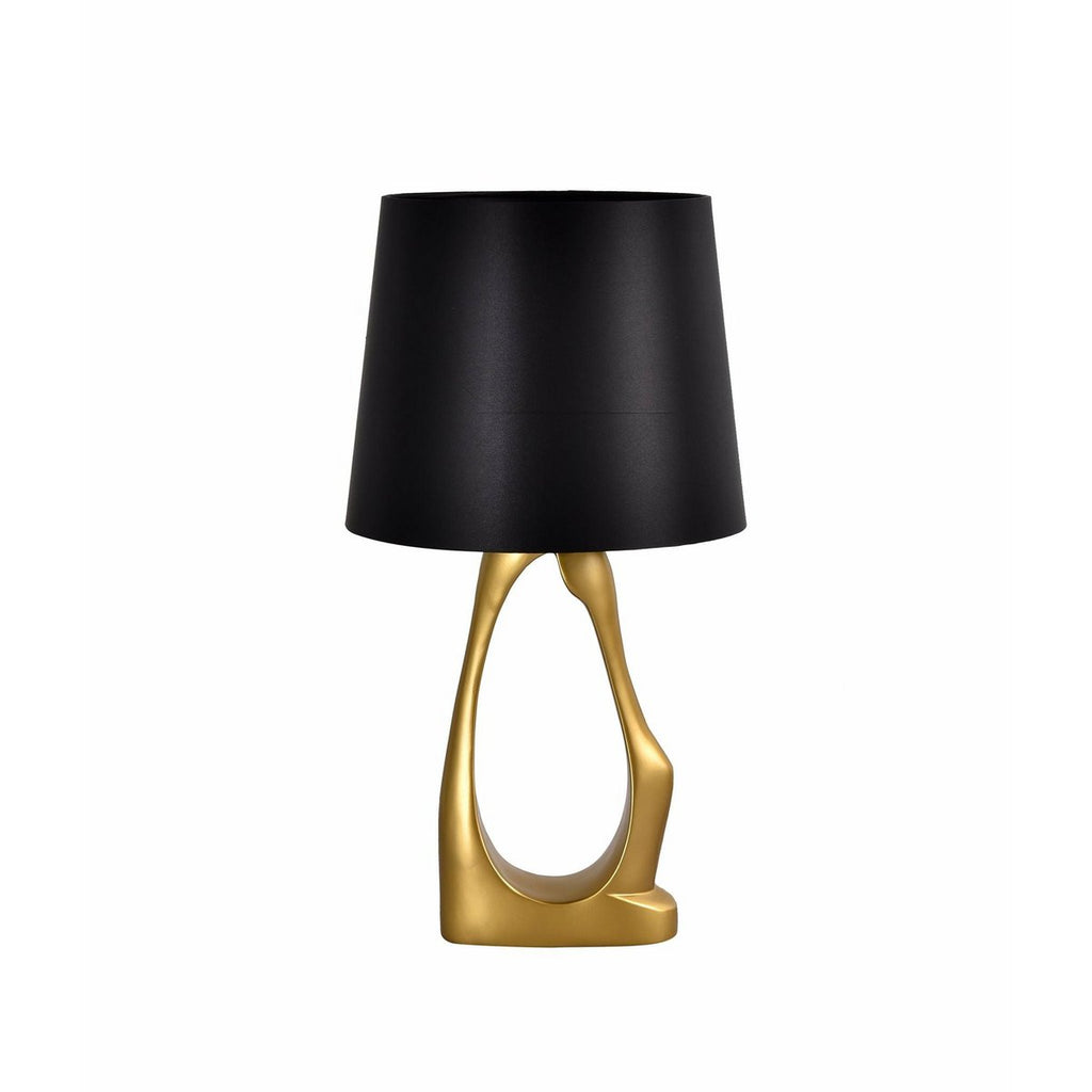 Lampe à poser Leva – Doré et noir – Abat-jour satiné