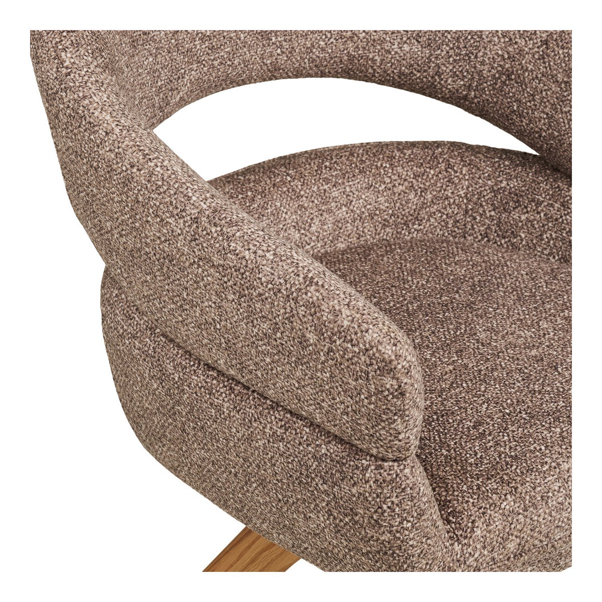 Chaise de Salle à Manger Dover - Tissu Marron & Pieds Chêne Naturel Pivotants