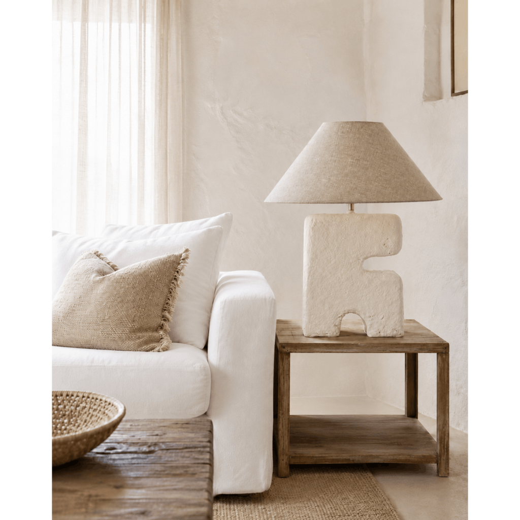 Lampe de table L’Objet blanche L en papier mâché – 55 cm