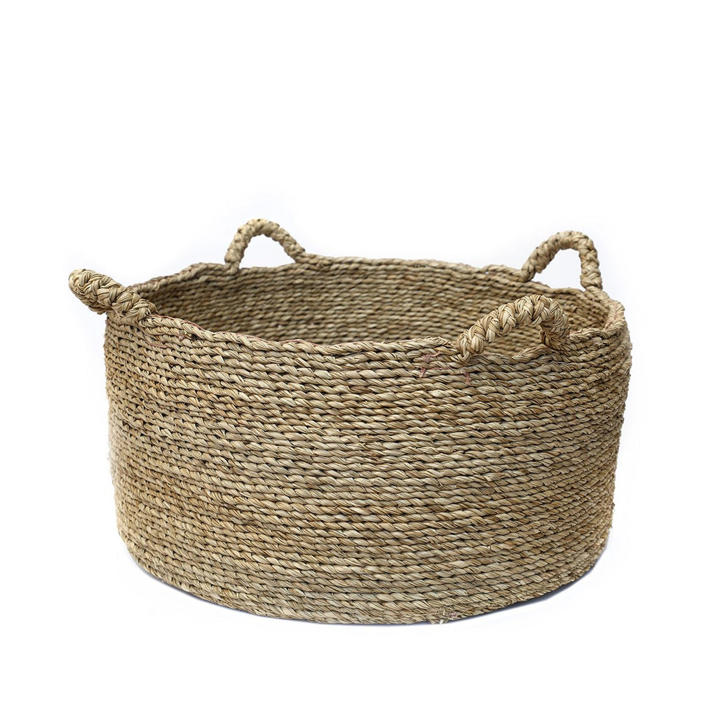 Panier de rangement en jonc de mer Quatre Mains – Naturel – L | Bazar Bizar