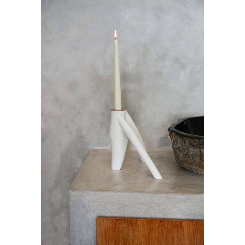 Bougeoir The Triple Twig - Blanc