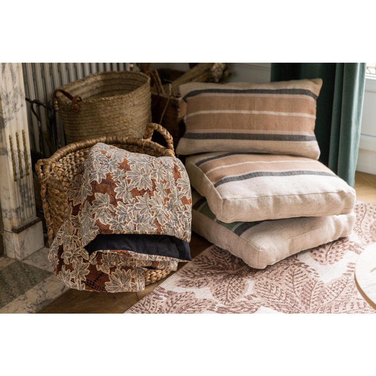 Coussin de sol Gatsby Sienne PET recyclé 55 × 55 × 10 cm