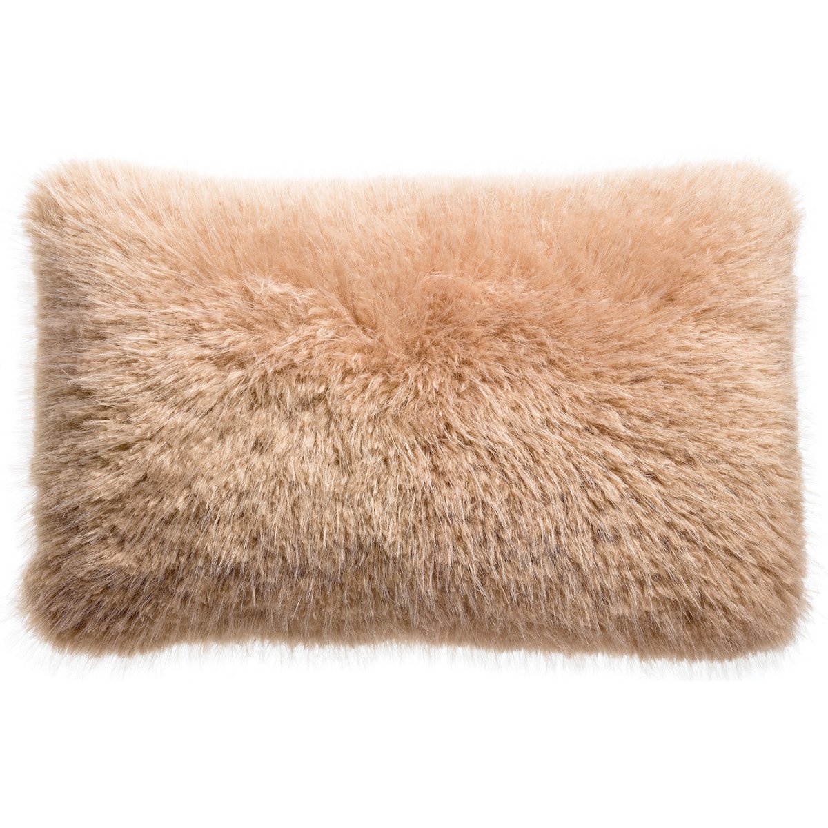 Coussin Betani Muscade en fausse fourrure aspect mouton 40 × 65 cm