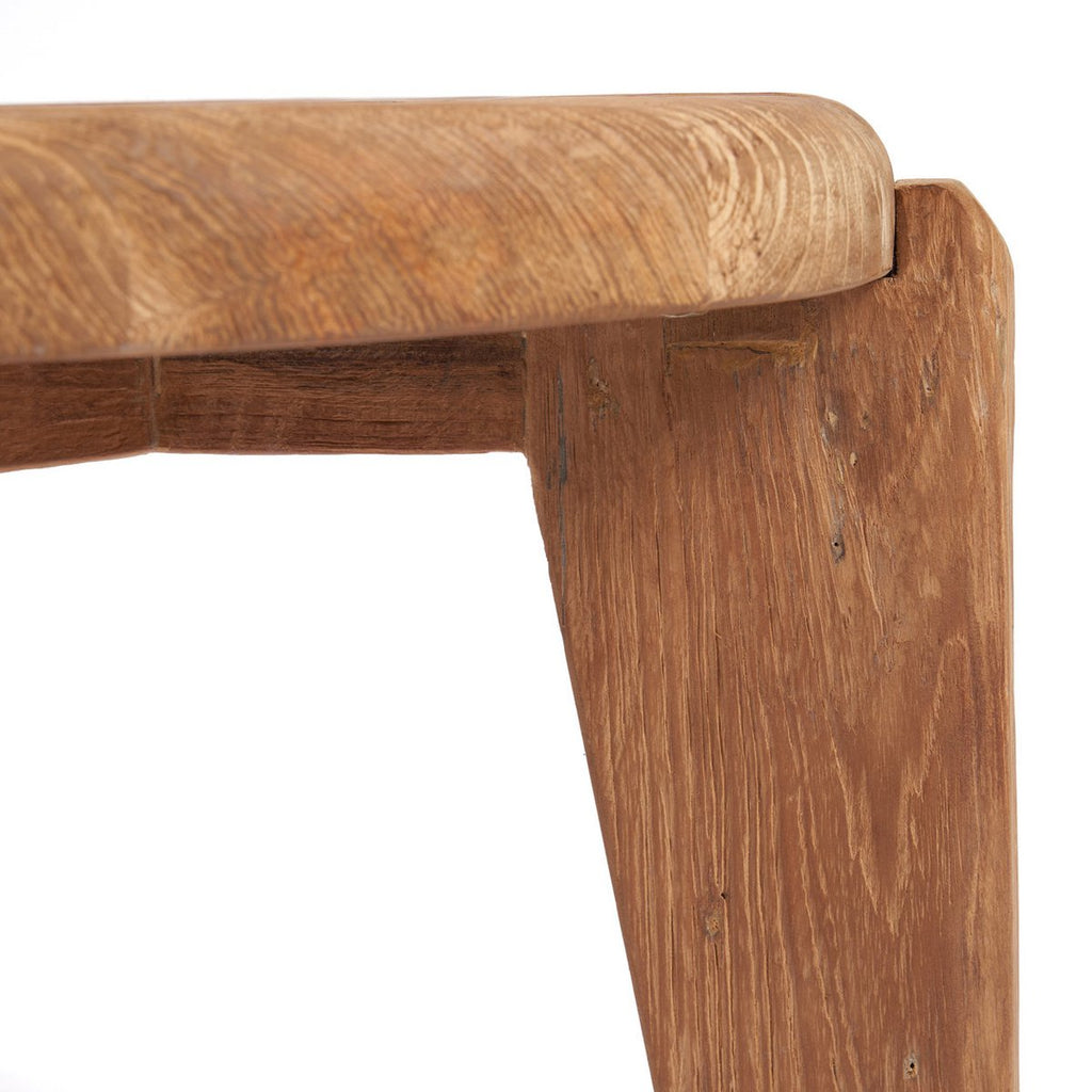 Table basse Wabi Sabi S en teck récupéré – Ø 50 cm
