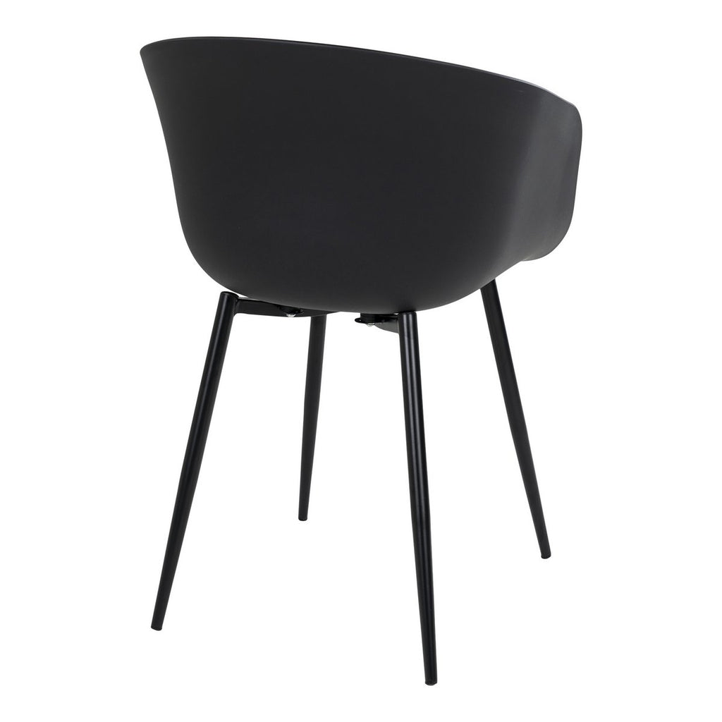 Chaise de salle à manger Roda – PP & acier noir (lot de 2)