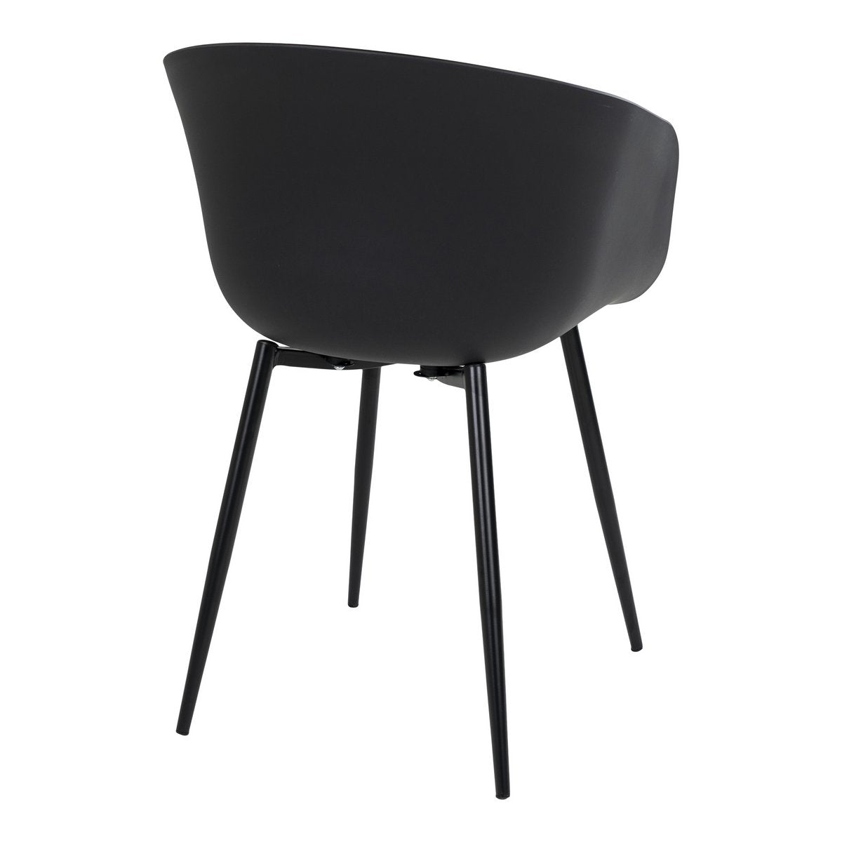Chaise de salle à manger Roda – PP & acier noir (lot de 2)