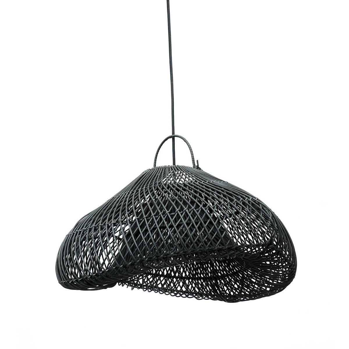 Suspension en rotin The Cloud – Noir – M | Bazar Bizar