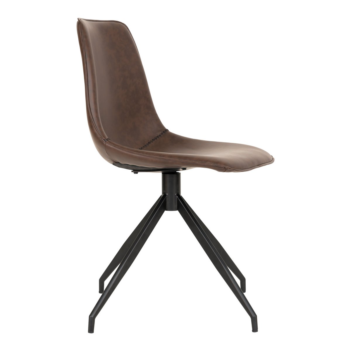 Chaise de salle à manger Monaco pivotante – Cuir PU marron foncé (lot de 2)