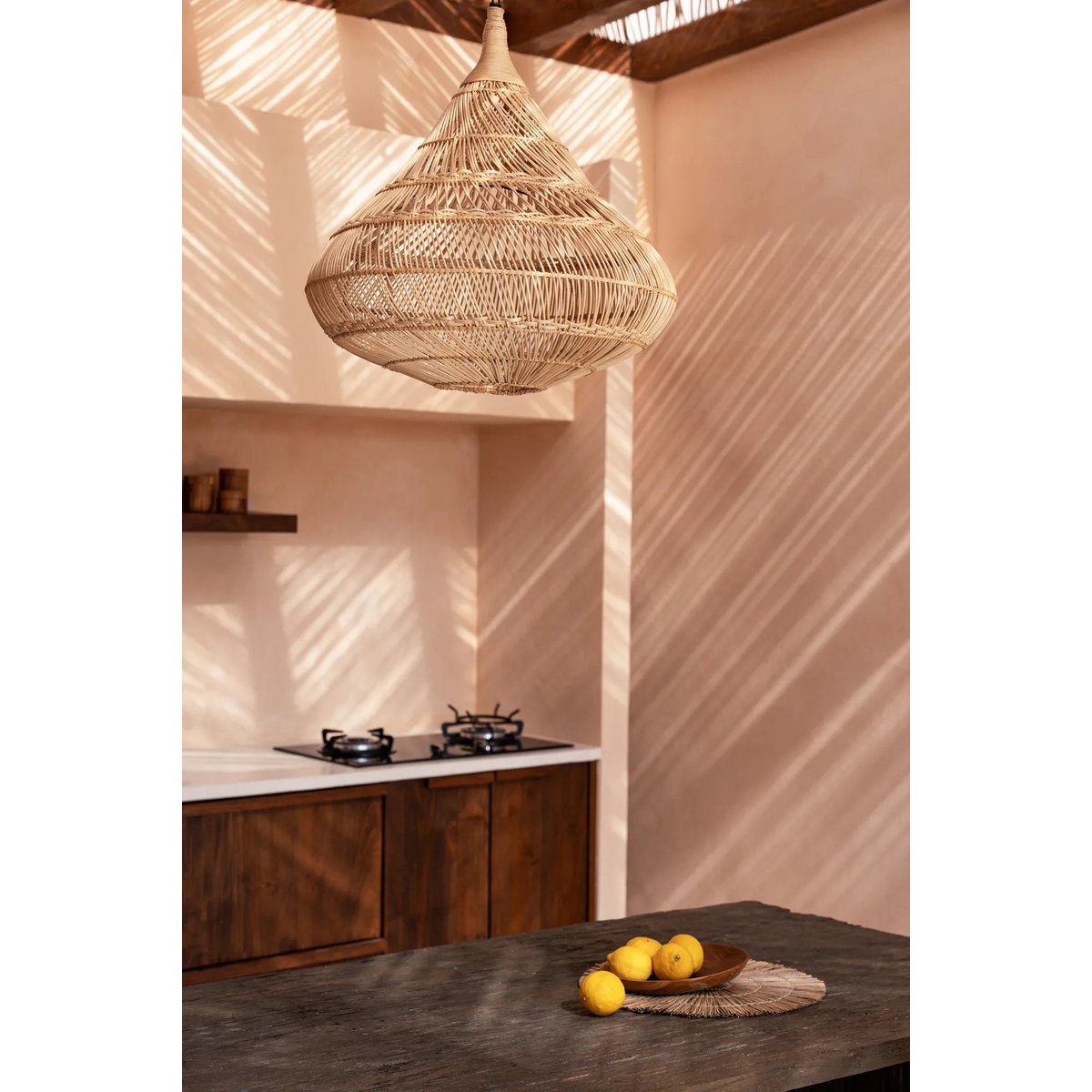 Suspension en rotin Le Pendentif Goutte – Naturel – XL | Bazar Bizar