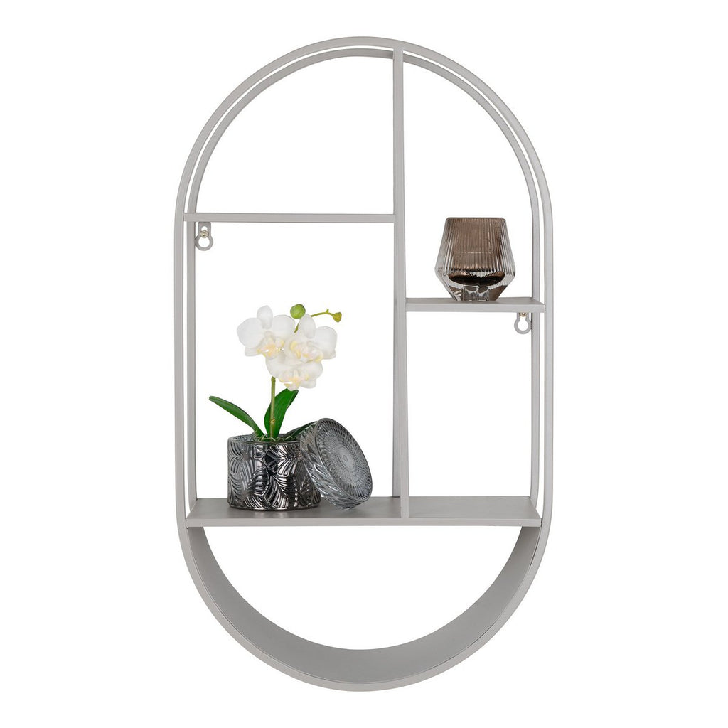 Étagère murale Feira – Acier gris, forme ovale