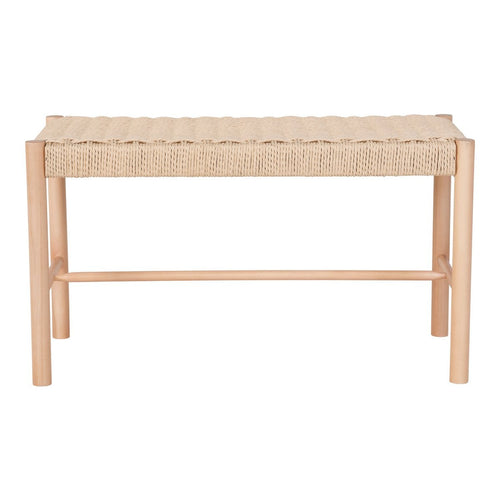 Banc Abano - Naturel, Bois de Peuplier, Corde de Papier, 35x80x45cm
