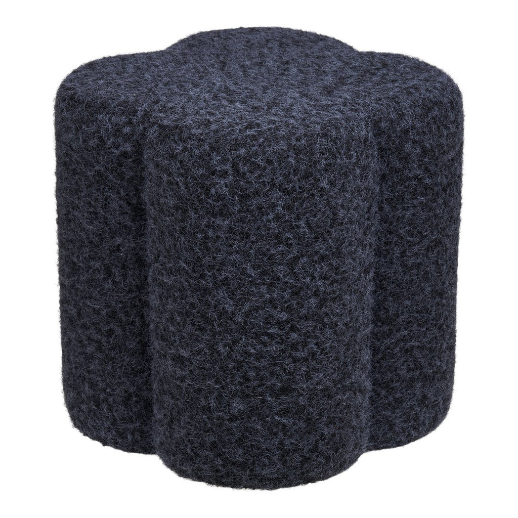 Pouf rond Durban bleu Ø 42 × H 38 cm