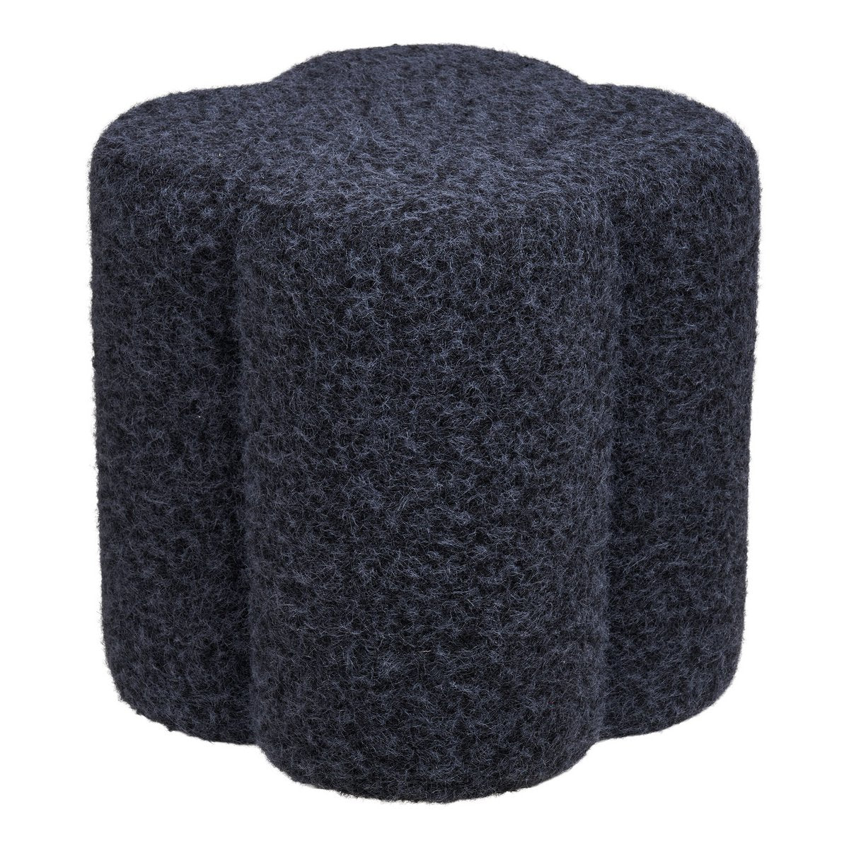 Pouf rond Durban bleu Ø 42 × H 38 cm