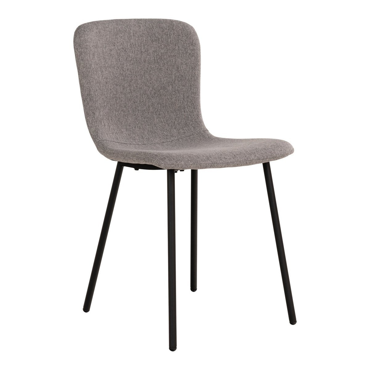 Chaise de salle à manger Halden – Gris clair & pieds noirs (lot de 2)