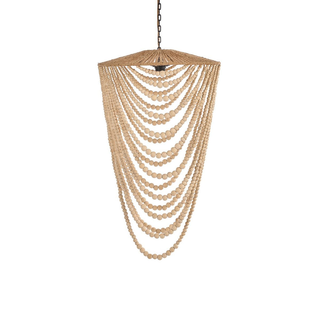 Le Lustre en Perles de Bois - Naturel - L