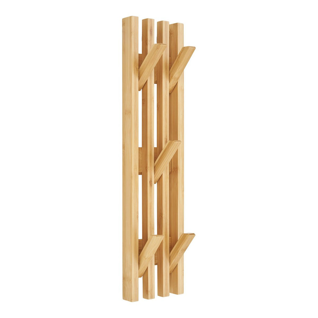 Porte-manteau Mural en Bambou Naturel - 9,5x60 cm