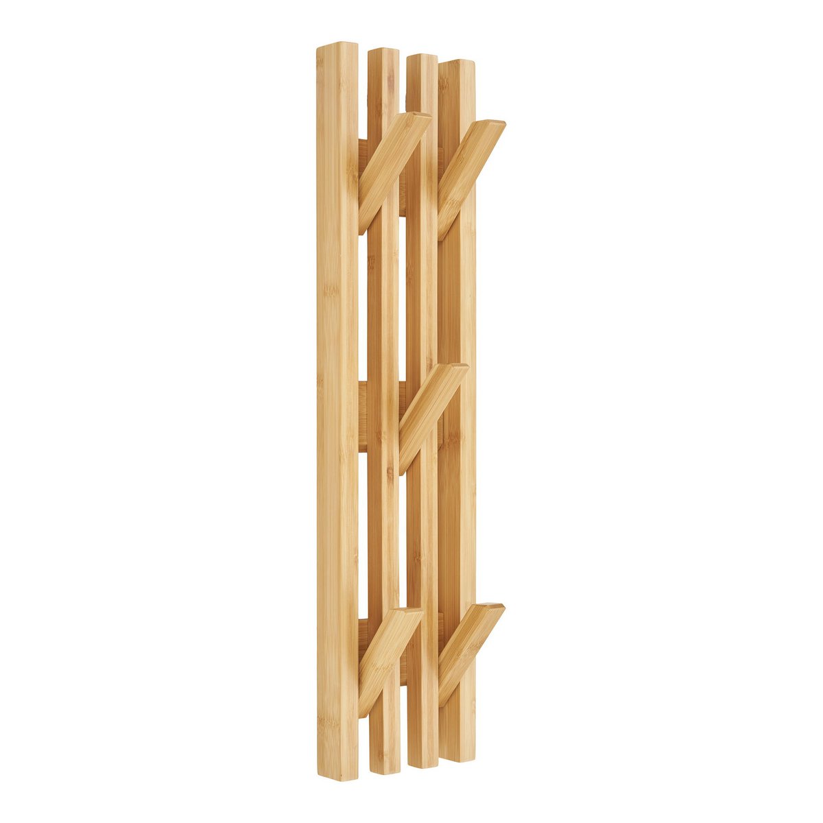 Porte-manteau Mural en Bambou Naturel - 9,5x60 cm