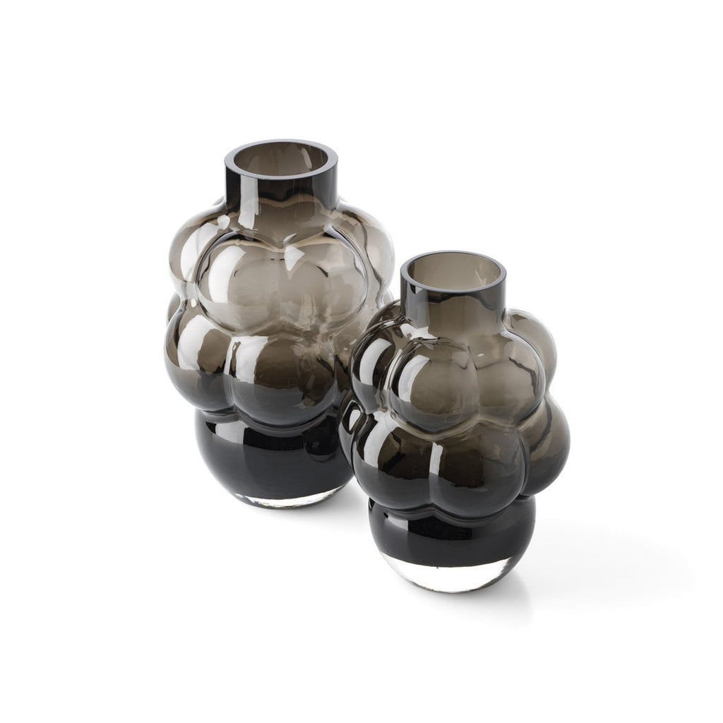 Vase Raisin gris foncé L en verre recyclé – 25 cm